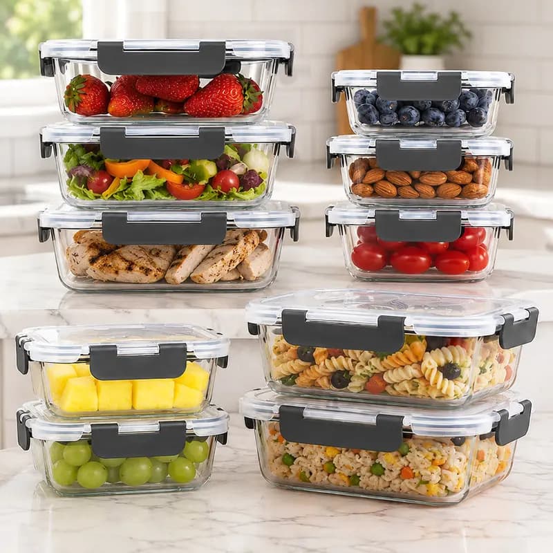 Premium Glass Meal Prep Containers with Lids
