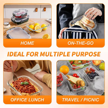 Premium Glass Meal Prep Containers with Lids