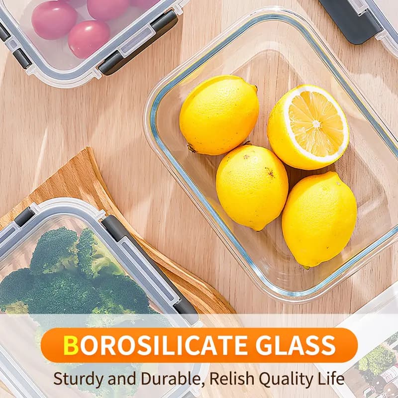Premium Glass Meal Prep Containers with Lids