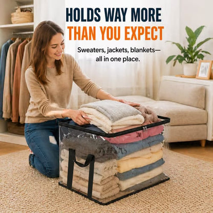 📦Large Heavy-Duty Thick Clear Storage Bag for Clothes, Moving & Storage