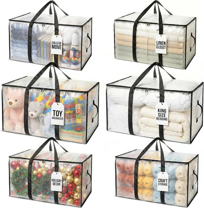 📦Large Heavy-Duty Thick Clear Storage Bag for Clothes, Moving & Storage