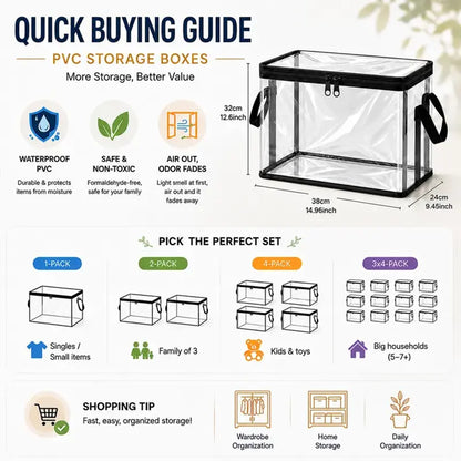 📦Large Heavy-Duty Thick Clear Storage Bag for Clothes, Moving & Storage