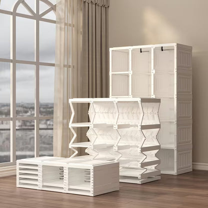 Foldable Modular Wardrobe with Clear Magnetic Doors
